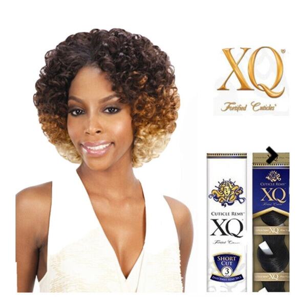 Cuticle Remy XQ Fortified Cuticles Short Cut 2 PCS CURL Color OM22730 Human Hair - Picture 1 of 12